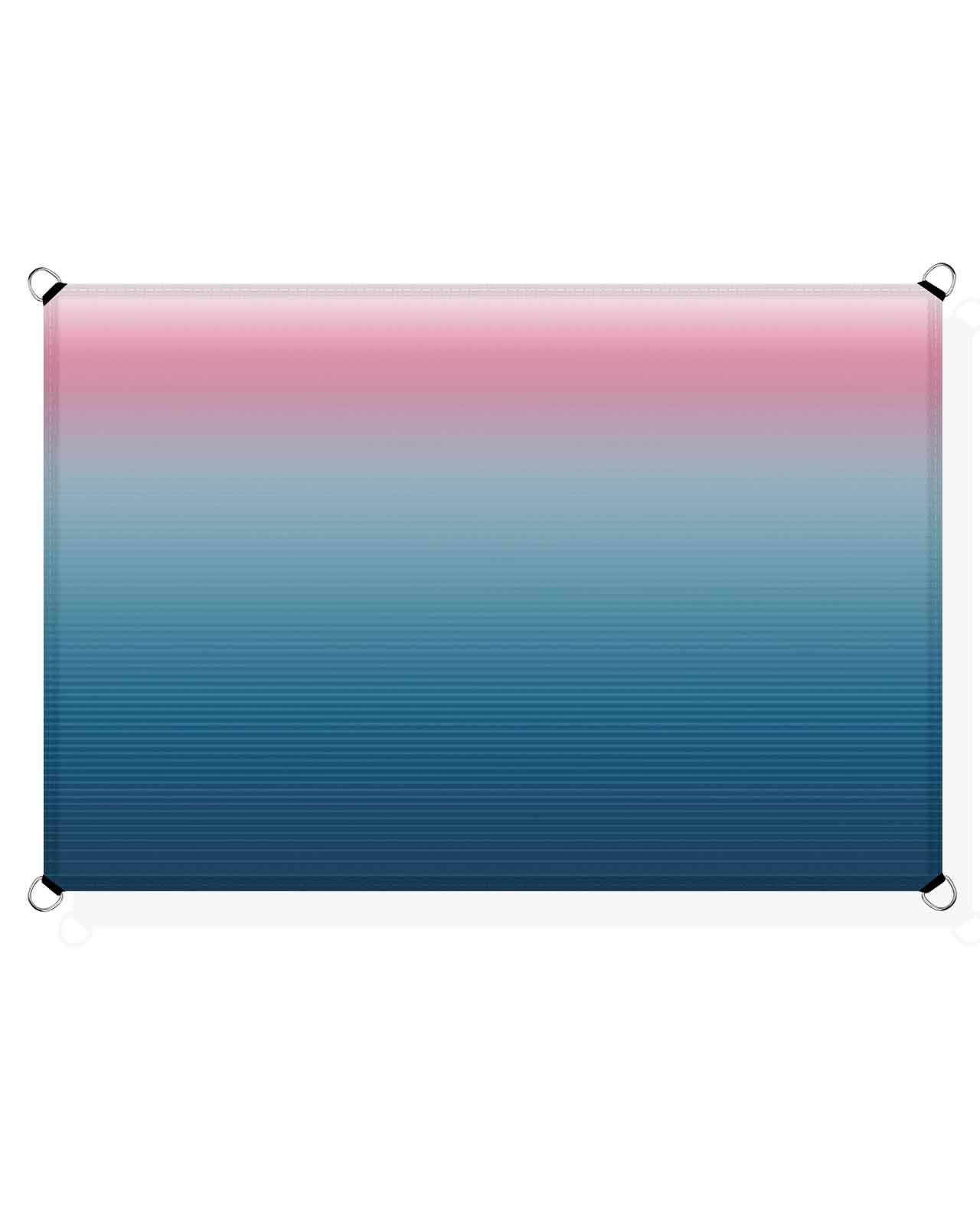 Boanket Sun Shade Sail 8' x 10', Pink Blue Ombre Rectangular Waterproof Outdoor Sun Shades, Modern Geometric Striped Abstract Art Shade Cloth for Patio Deck Terrace Garden Lawns Beach Backyard
