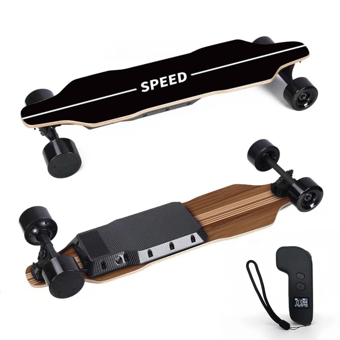 Skateboard elettrico 45 km/h, S4 2.4G Smart Pro Longboard con due motori a mozzo da 1000 W, portata di 30 km, impermeabile che assorbe gli urti, mezzi di trasporto e regalo