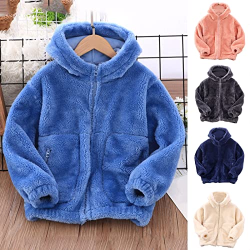 Toddler Kids Boys Girls Long Sleeve Winter Solid Colour Zippered Hoodie Coat Jacket Thicken Warm 4t Toddler Girl Clothes3