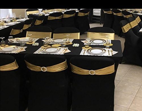 Miniatura 2 de Mantel cubremesa elastizado rectangular de 6 ft de lino de lycra ajustado para cubrir la mesa de DJ artesanos vendedores bodas fiestas