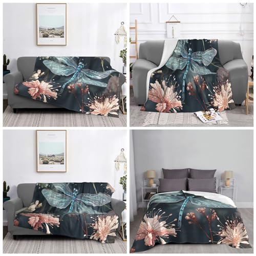 Couverture en peluche libellule durable et douce pour lit et salon - 6