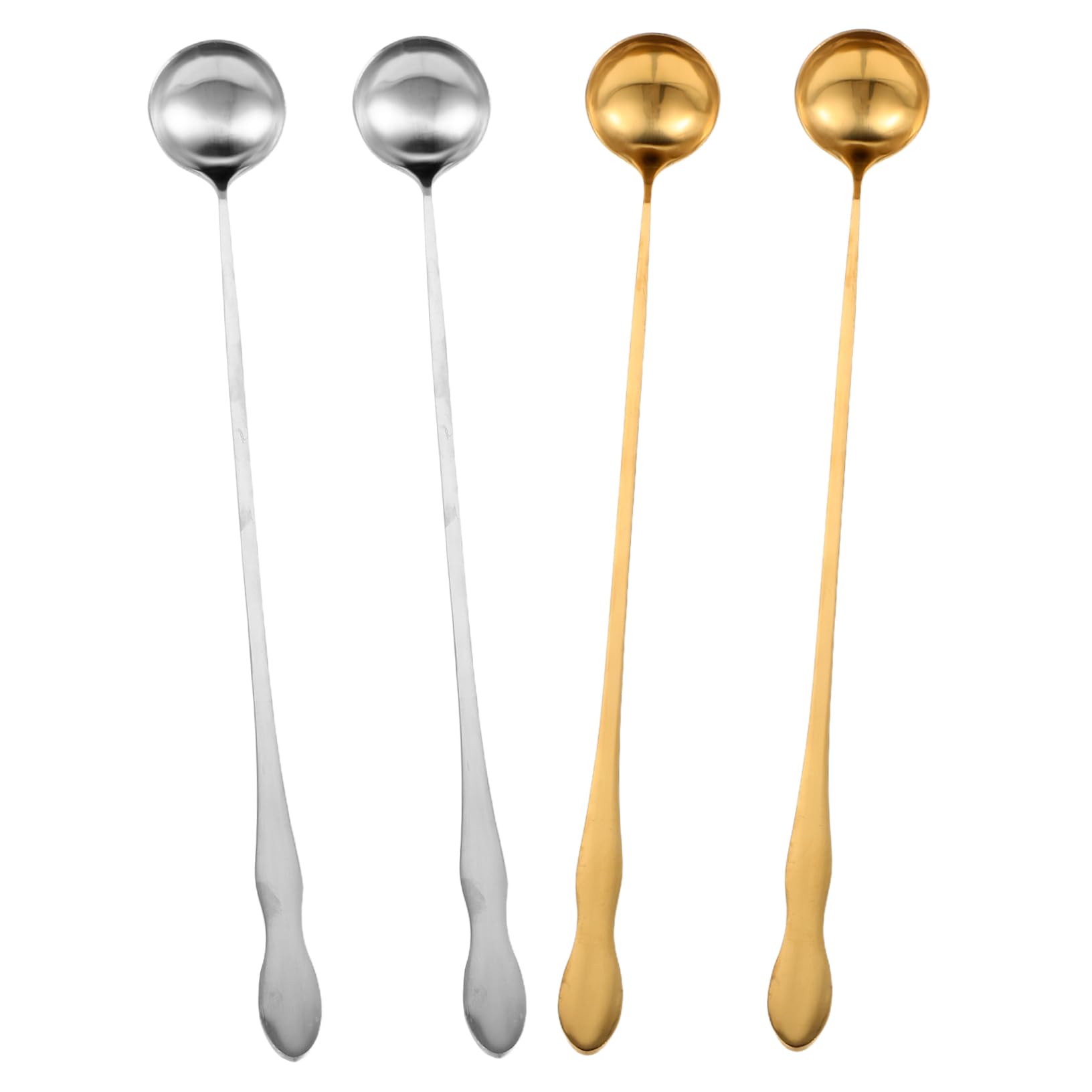 Cabilock 4Pcs Stainless Steel Soup Spoon Long Handle for Stirring Mixing and Serving Elegant Kitchen Utensil for Hotpot Soup and Coffee