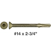 Vista 2 de Tornillos autoperforantes Tek Torx/Star Head de 14x2-3/4 para plataformas planas, remolques, cabeza de tornillo Torx T-30, 5 libras, 170 tornillos
