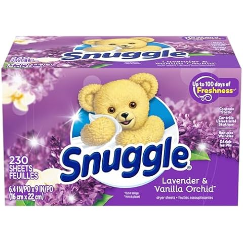 Snuggle Fabric Softener Dryer Sheets Lavender Vanilla Orchid 230ct Cover