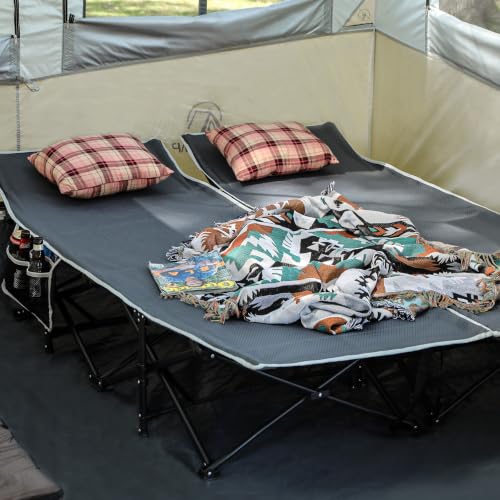 Image of REDCAMP 2 Person Oversize Camping Cots, 56'' Extra Wide Sleeping Cots