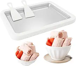 máquina de fazer rolo de sorvete máquina de sorvete enrolado, panela de ponto doce, placa fria instantânea, ideal para fazer sorvete enrolado, raspadinhas, sorvete de iogurte congela