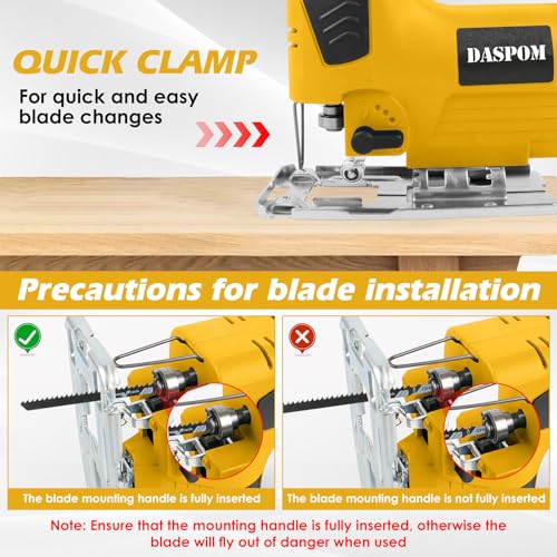 Cordless Jig Saw Compatible with Dewalt 20V Battery, Brushless Orbital Jigsaw with 2600 Blade Speed, with 10pcs Blades, 4 Orbital for Wood, Plastic and Metal Cutting (No Battery)
