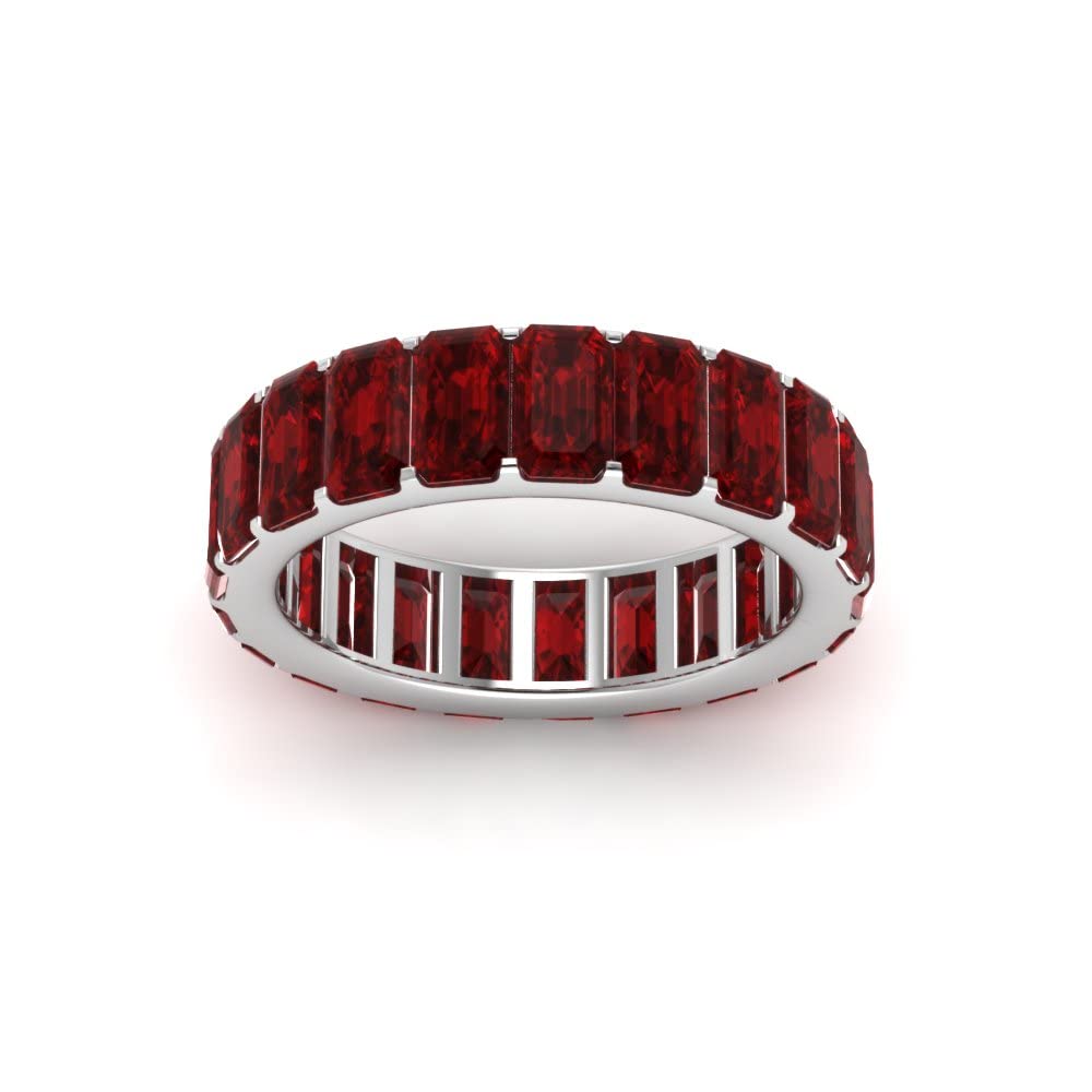Wähle deine Farbe Schmuckleine Moderne Eternity Band 925 Sterling Silber Kanal Emerald Cut Freundschaft Tag Chunky Versprechen Ring Büro Tragen Party Geschenk für Damen und Mädchen Größe 47bis70