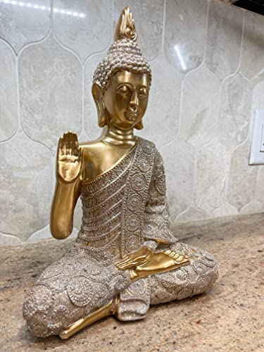 Estatua Buda Dorado Profundo 13 Pulgadas miniatura 5