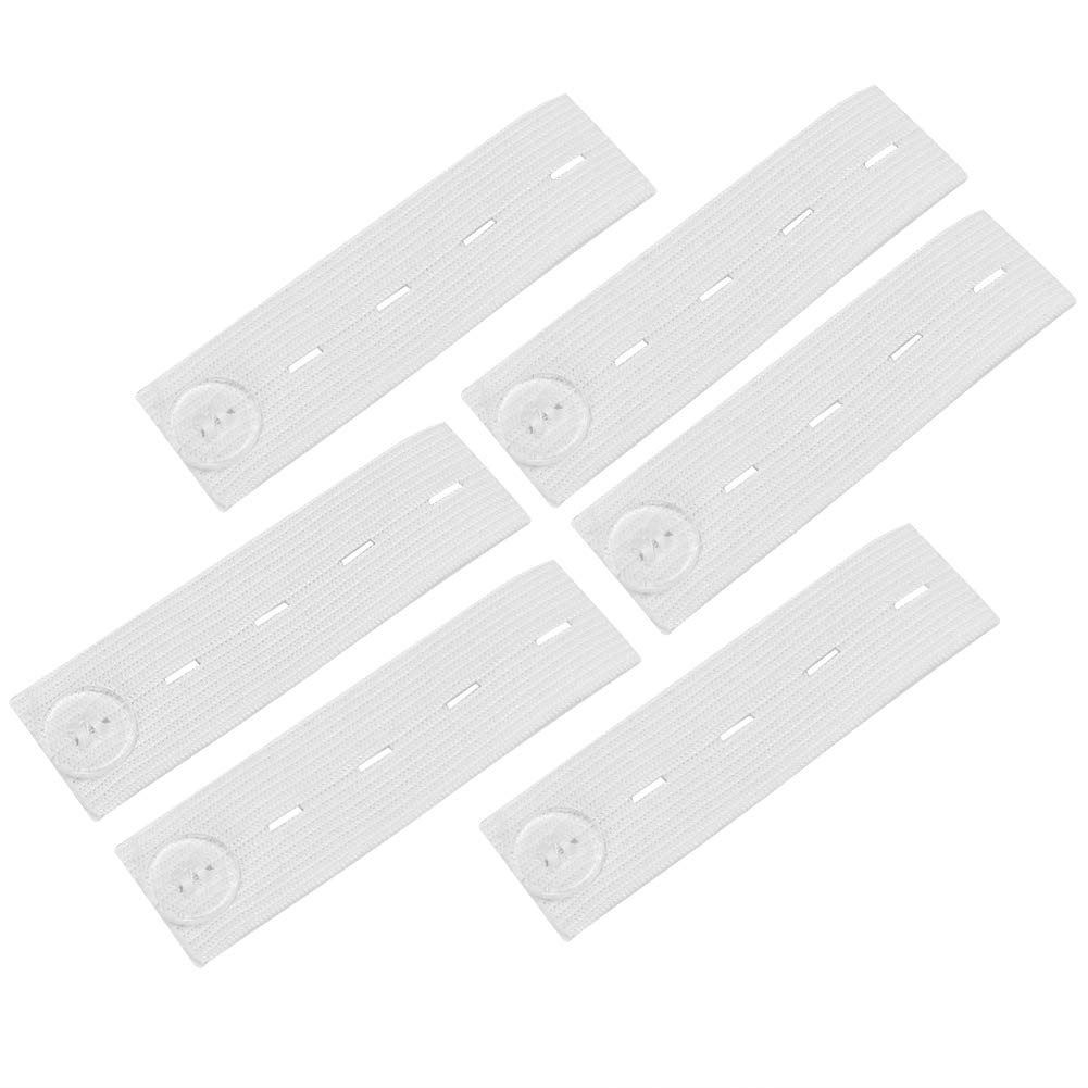GOTOTOP 6 piezas cinturón extensión hebilla pantalones de maternidad ajustables extender banda elástica cinturón de embarazo blanco y negro cinturón ventral (blanco)