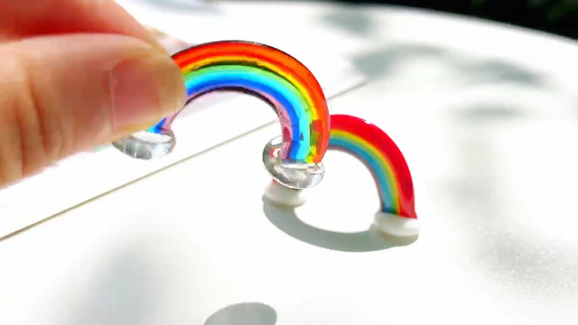 Crrezhai Glas Regenbogen Deko - Handgeblasene Kristall Skulptur Bunt