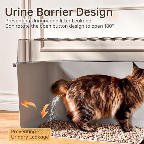 Caja sanitaria grande para gatos con tapa y base, plástico miniatura 2