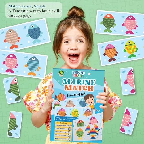 Image of Bright Brain Marine Match Fish Puzzle Game | Fish Matching Sorting Toy for Kids Ages 3+ | Educational Gift for Boys & Girls | Special Educator Designed Learning Activity