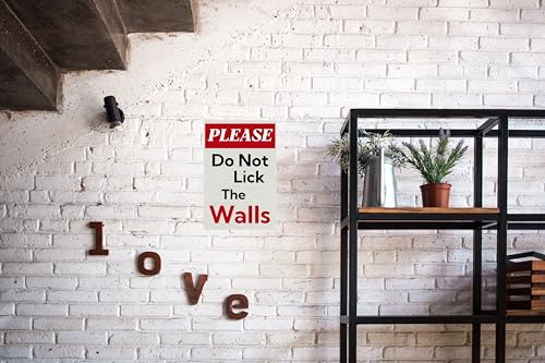 Funny 'Do Not Lick Walls' Metal Sign - Vintage Decor, Use Code 2CVWNTD7 - Image 3