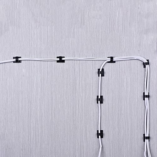 5 Piezas Clips Ajustables para Gestión de Cables, Organizadores Adhesivos para Cables, Soporte para Cable para TV PC Ethernet Bajo Escritorio Pared Oficina en Casa miniatura 7