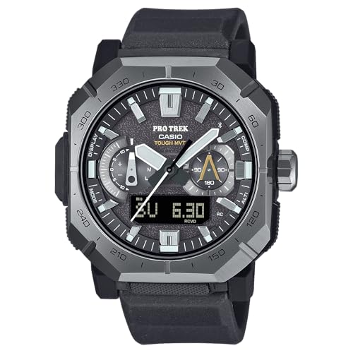 Casio Pro Trek PRW-B1000 Series | Men’s Digital Watch | Black | Tough Solar | 100M WR | World Time | Timer | Auto Calendar | Multi Alarms | LED Backlighth Solar Environmentally Friendly Bio-Based Resin Analog / Digital Watch PRW-B1000-1CR
