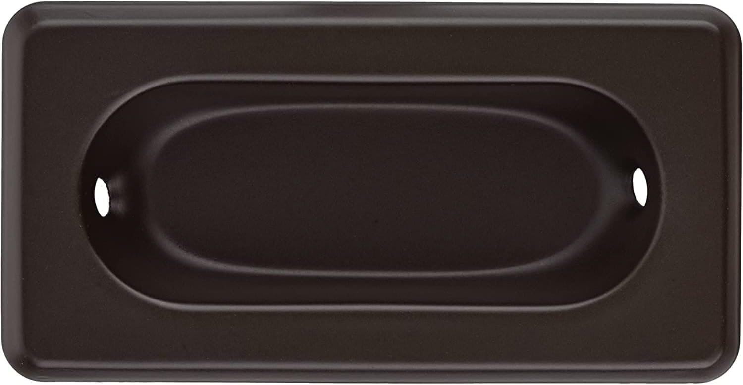 UNIQANTIQ HARDWARE SUPPLY Oil Rubbed Bronze Recessed Sash Window Lift with Beveled Edge - 3-1/8" x 1-5/8" - Pack of 10 - Stamped Brass Pull for