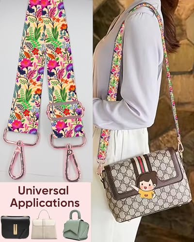 Image of Purse Strap Replacement Crossbody, 1.5 inch Rose-Golden Buckle Wide Shoulder Strap Adjustable, Cute Handbag