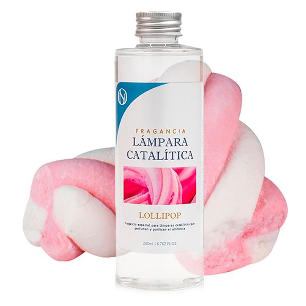 Pack Ahorro Lámpara Catalítica Fucsia Mate + Fragancia Lollipop 200ml. Elimina Malos olores e impurezas, perfuma y Limpia