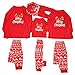 Fossen Pigiama Famiglia Indumenti da Notte Abiti Natalizi Tuta Elegante 2PC Uomo Donna Bambini Manica Lunga T-Shirt Babbo Natale Tops + Pantaloni Set Casa-Padre Pigiama Set