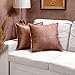 HideNgo Lambskin Leather Pillow Cover - Chair, Bed, Chaise Lounge, Sofa Cushion Case - Decorative Throw Pillow Covers for Living Room & Bedroom 18 x 18 Inches - Tan Crunch Box Pack of 2