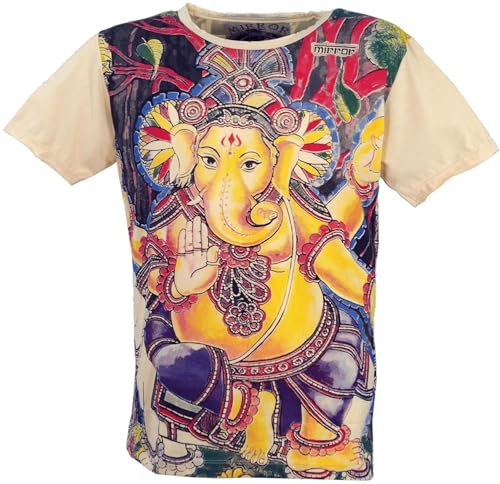 GURU SHOP Mirror T-Shirt - Elefant/Vanille, Herren,...