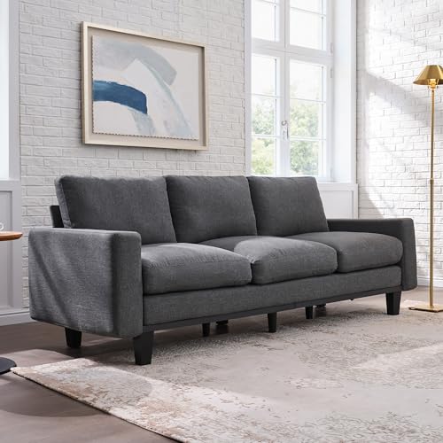 AMERLIFE 3 Seater Sofa with Deep Seat, 74.8' Modern Fabric Couch for Living Room, Full Metal...