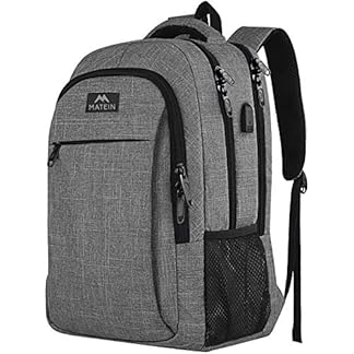 MATEIN Travel Laptop Backpack Work Bag Lightweight Laptop Bag with USB Charging Port Anti Theft Business Backpack Water Resistant School Rucksack Gifts for Men and Women Fits 156 Inch Laptop Grey