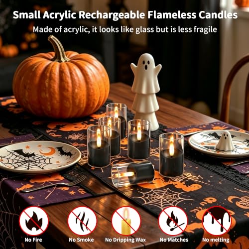 Image of Small Rechargeable Flameless Tea Lights Candles with Timer Remote