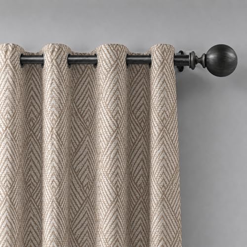Image of Deco Window 44 inch-120 inch Adjustable Rustproof Curtain Rod for Doors & Windows with Brackets, Extendable Iron Metal Pipe Holder with Ball Rustic Silver Finials (Antique Pewter,25MM Diameter)