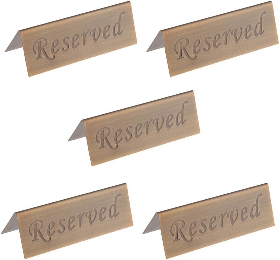 Elegant Bronze Reserved Table Signs - Set of 5 for Weddings and Events