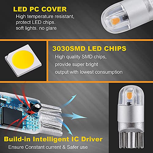 Image of Auxbeam 194 T10 LED Bulbs, Amber Yellow, 10 PCS