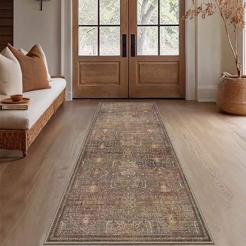 GENIMO 2x10 Non Slip Hallway Runner Rug, Machine Washable, Thin & Low Pile Lightweight for Kitchen, Laundry, Entryway, Bedroom & Living Room