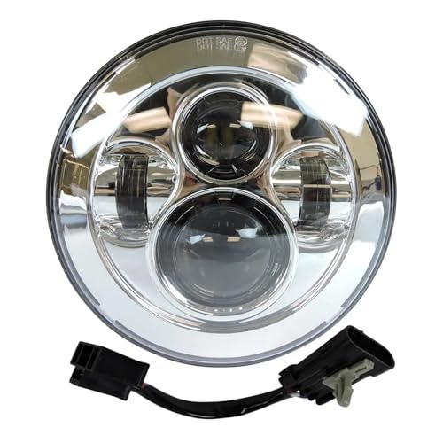 Fari Moto Faro Proiettore A LED da 7 H4 Faro da 4,5 Fendinebbia Motociclette per Lampada per Electra per Glide per Softail per Fat Faro Anteriore(Light And Wire 3)