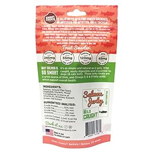 Salmon Jerky Canine Treats  Dha  Omega Strips for Canines  Puppies with Allergy Symptoms Delicate Stomachs with Wild Caught Alaskan Salmon Dehydrated Grain Free Made in Usa  3oz Bag Pack of 1  Cucciolini Doodles Salmon jerky canine treats  dha  omega strips for canines  puppies with allergy symptoms delicate stomachs with wild caught alaskan salmon  dehydrated grain free made in usa  3oz bag pack of 1   cucciolini doodles