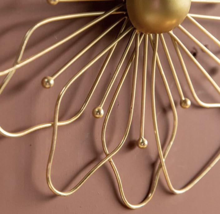 Image of Metscape India Metal Wall Sculpture | 31 x 31 cm | Gold Finish | Premium Decorative Wall Art for Living Room, Bedroom & Dining Area | Modern Home Decor Accent & Elegant Gifting Item