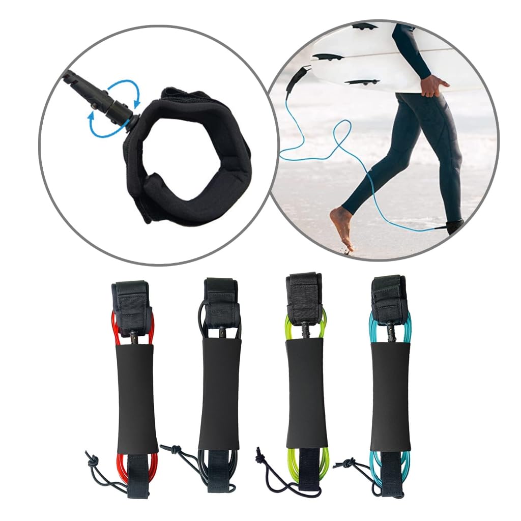 Surfboards Leashes Leg Rope Stands Up Paddles Board Leashes with Adjust able Thigh Ankle Cuffs SUPs Leashes for Safe Surfings