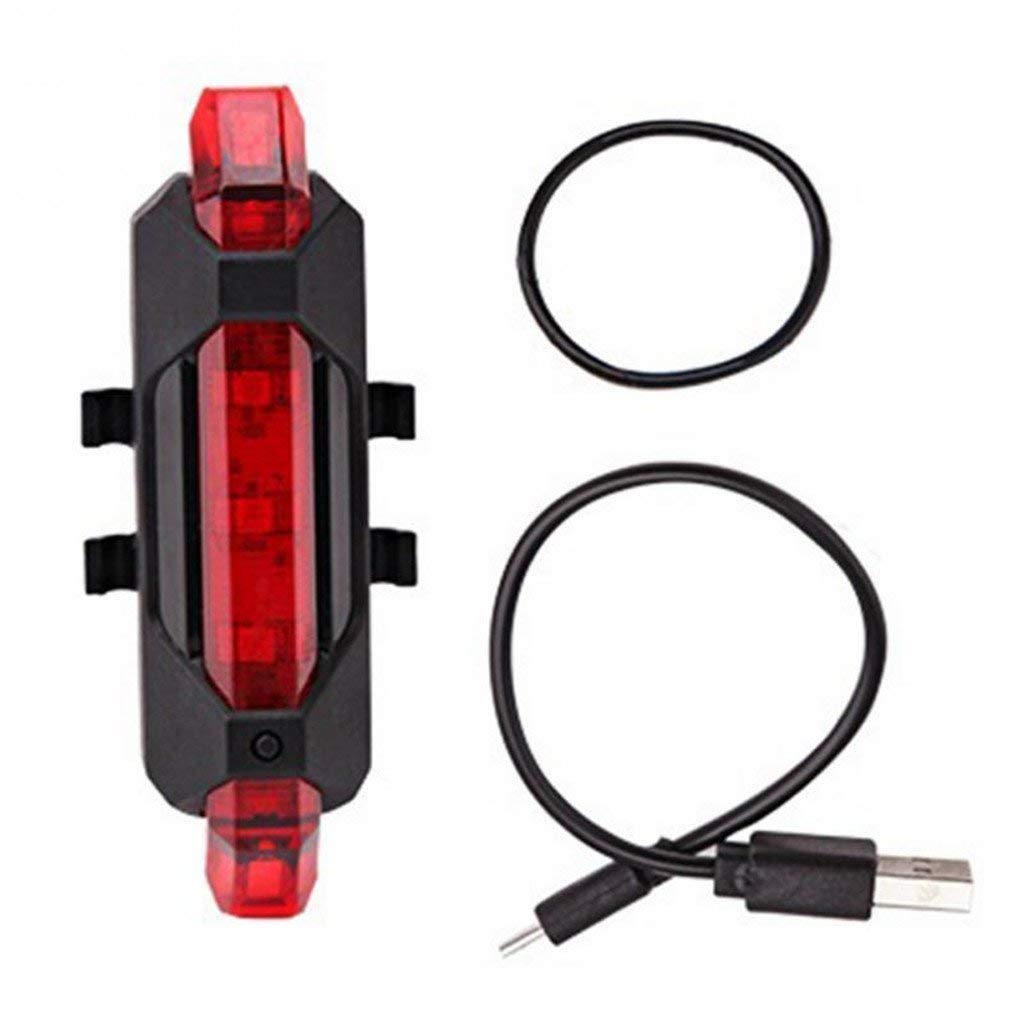 CPEX Bicycle LED Head Light USB Rechargeable Light Cycling Tail Light Set 5 LED 4 Modes Head Back Bike Flashing Safety Warning Lamp (Multicolor)