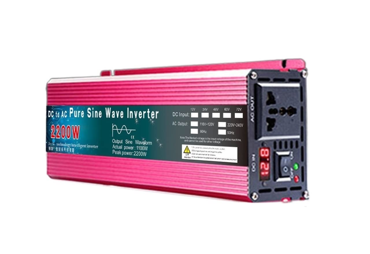 Falownik Falownik 12V 220V 1000W 2000W 3000W DC 24V 48V 60V do AC czysta fala sinusoidalna przetwornica napięcia moc samochód mikro falownik DIY(2200W,12V)