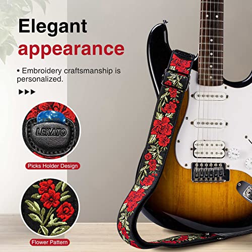 LEKATO LGS-6 Sangle de Guitare Sangle de Guitare Acoustique Electrique Ceinture de Guitare avec 6 médiators Motif de… - Les Beatles, Paul McCartney, John Lennon, RIngo Starr, George Harrison LEKATO LGS-6 Sangle de Guitare Sangle de Guitare Acoustique Electrique Ceinture de Guitare avec 6 médiators Motif de… – Image 4