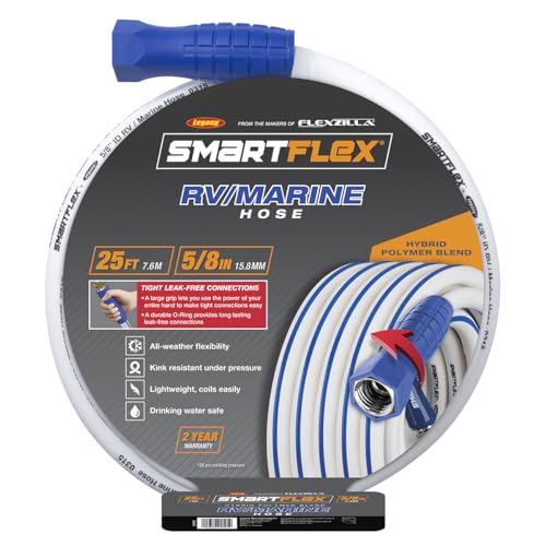 Image of SmartFlex RV /Marine Water Hose, 5 /8 in. x 25 ft., Hybrid, White - HSFRV525