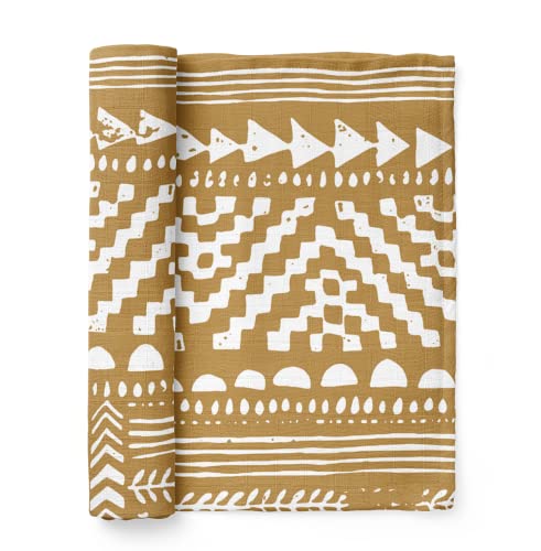 Image of Mini Wander Swaddles for Newborns Muslin Swaddle Blankets - Breathable Soft Gender Neutral Receiving Blanket Baby Essentials | 47 x 47 Cotton - (Tapestry (Honey Gold)