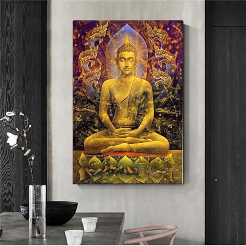 Affiche décorative Bouddha sur châssis en bois pour harmoniser votre salon - 2