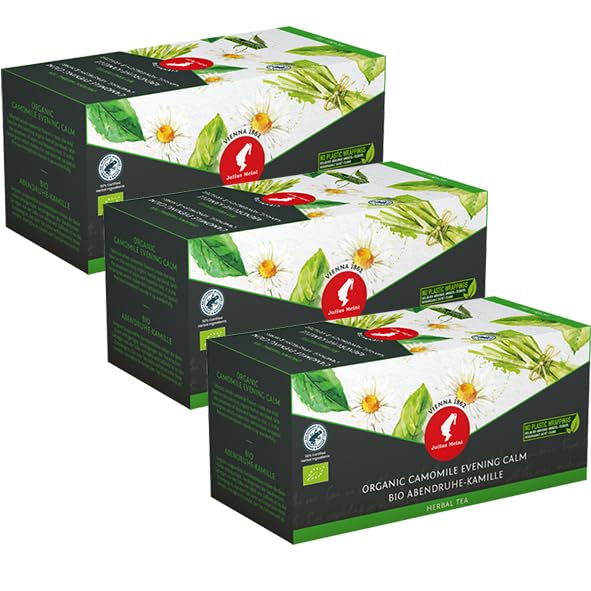 Julius Meinl Bio Abendruhe-Kamille - 20 Pyramidenbeutel | Bio-Kräutertee | Natürliche Kamille | Für einen entspanenden Abend | 3er Pack