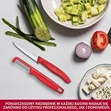 Victorinox Swiss Classic zestaw noży do warzyw z obieraczką, do warzyw i owoców, 2-częściowy, bardzo ostre ostrze, czerwony
