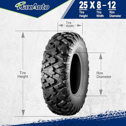 MaxAuto 25x8-12 All-Terrain Tires