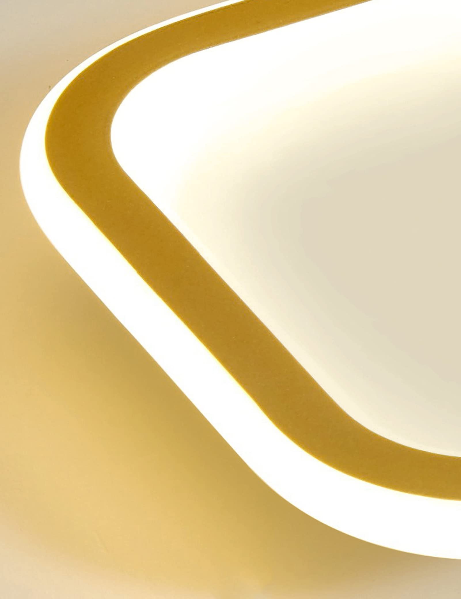 Plafoniera LED Soffitto Rettangolare Moderna, Lampada LED Soffitto Rettangolare per Soggiorno, Camera da Letto, Cucina, Bagno (Oro, Bianco Caldo)
