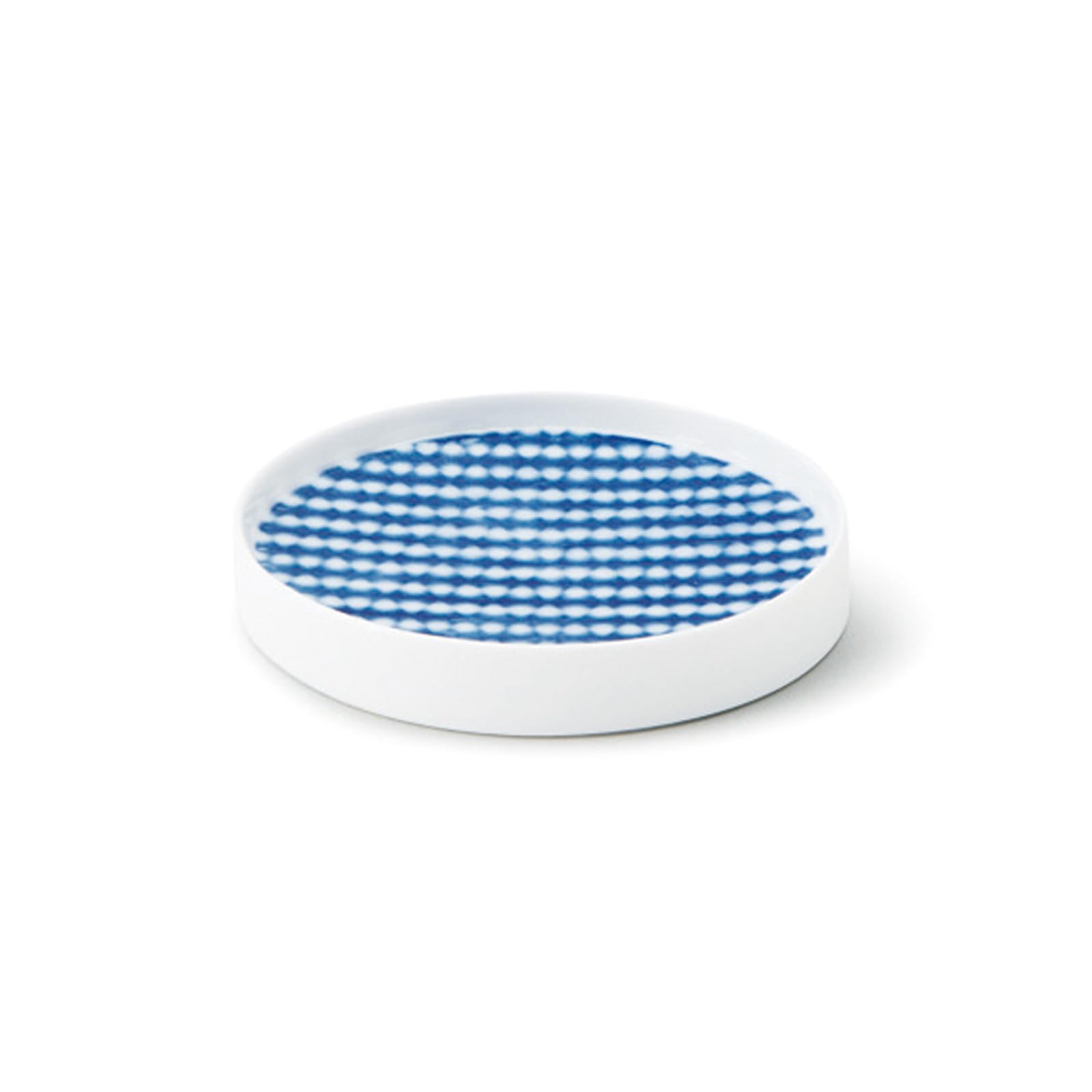 Mino Ware 78-080-129 Miyama Miyama Sebai Lid Saucer Condiment Dish, Small Plate, Diameter Approx. 3.5 x 0.5 inches (9 x 1.4 cm), Blue, Tie Dye Pattern, Microwave and Dishwasher Safe, Made in Japan
