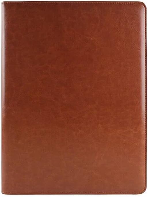 Business Professional Portfolio Multi-function PU Leather File Folder- Interview/ Legal Expandable Document Organizer & Business Card Holder & Writing Pad, By Annco Design and Production (Brown)