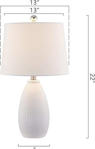 Miniatura 3 de Maxax Juego de 2 lámparas de mesa de cerámica de 22 pulgadas, regulables de 3 vías, lámparas de mesita de noche de cerámica blanca con pantalla